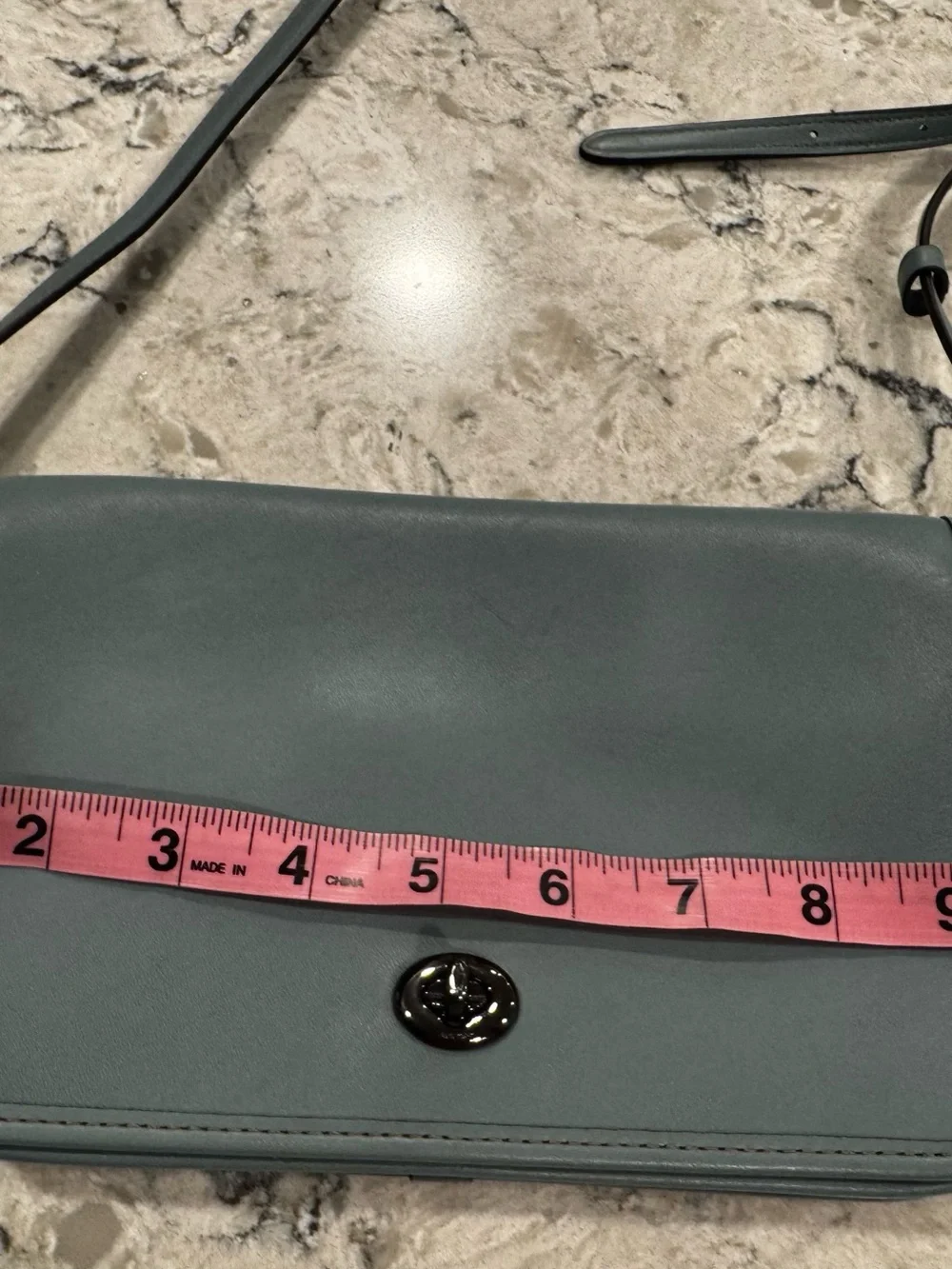 Vtg 2017 Coach 75th Anniv Dinky Light Blue Leather Crossbody Re-Edition 57325